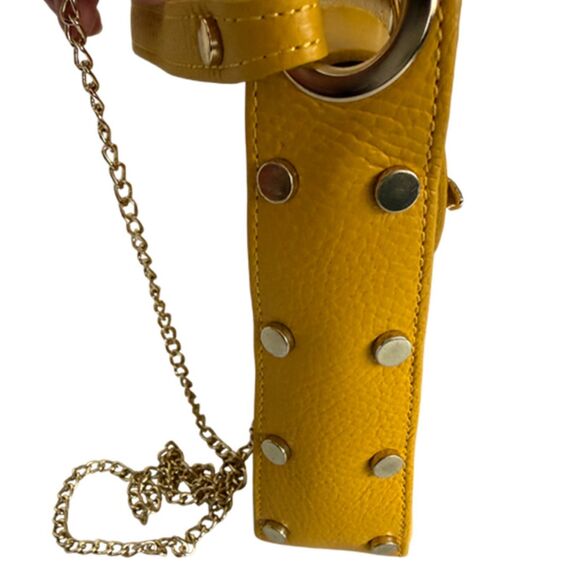 Vera Pelle Bee Leather Mustard Yellow Small Crossbody Bag - Picture 7 of 14